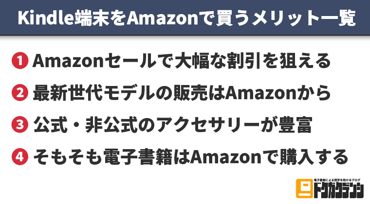 Kindle端末をAmazonで買うメリット一覧